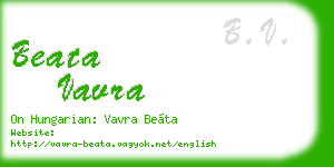 beata vavra business card