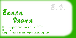 beata vavra business card